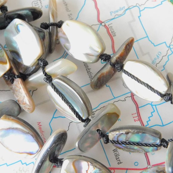 abalone shell multi-strand necklace - Picture 6 of 7